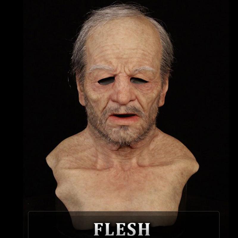 Halloween New Arrivals: Latex Granny Mask Headgear Old woman, bald man, mask