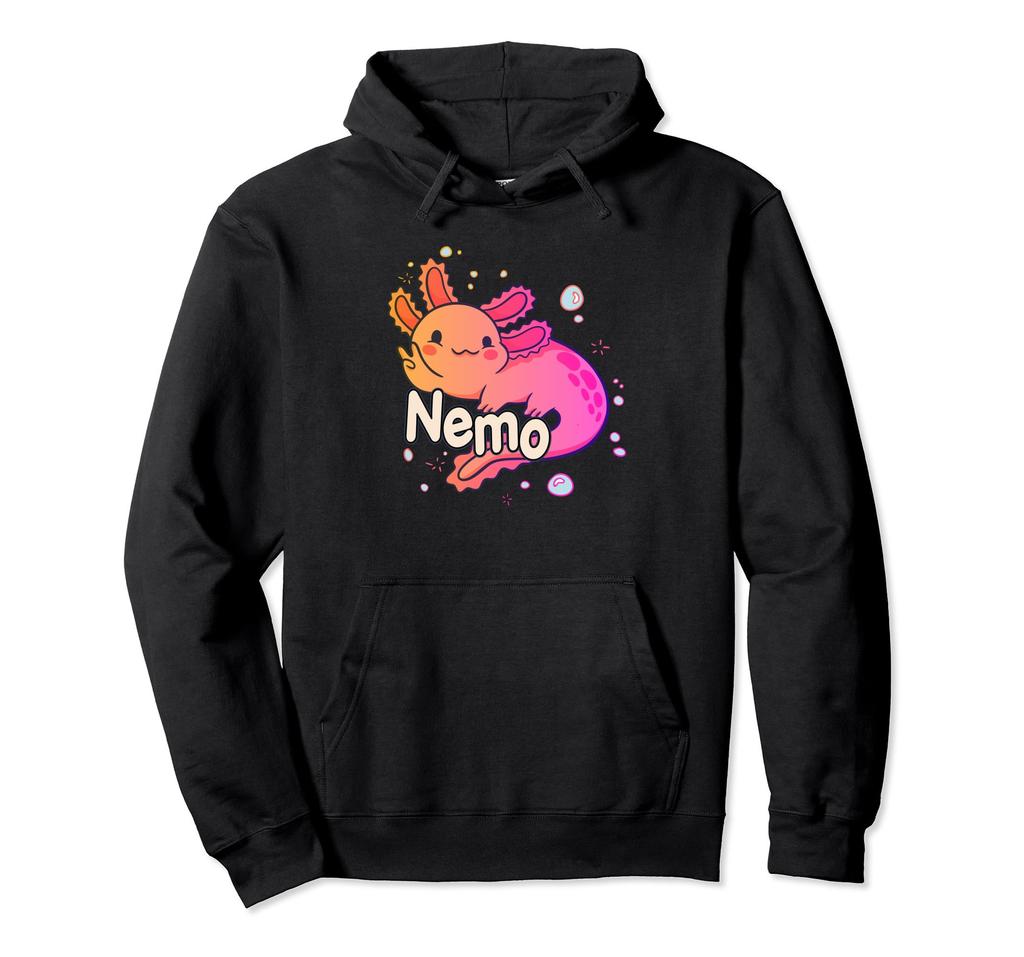 NEMO - Cute Boy's Name with adorable AXOLOTL hoodie
