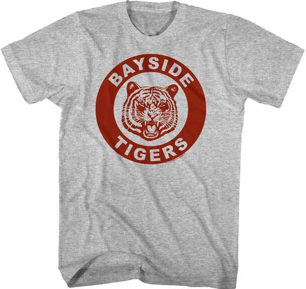 Saved By The Bell TV Show Bayside Tigers Solid School Logo Men T Shirt S