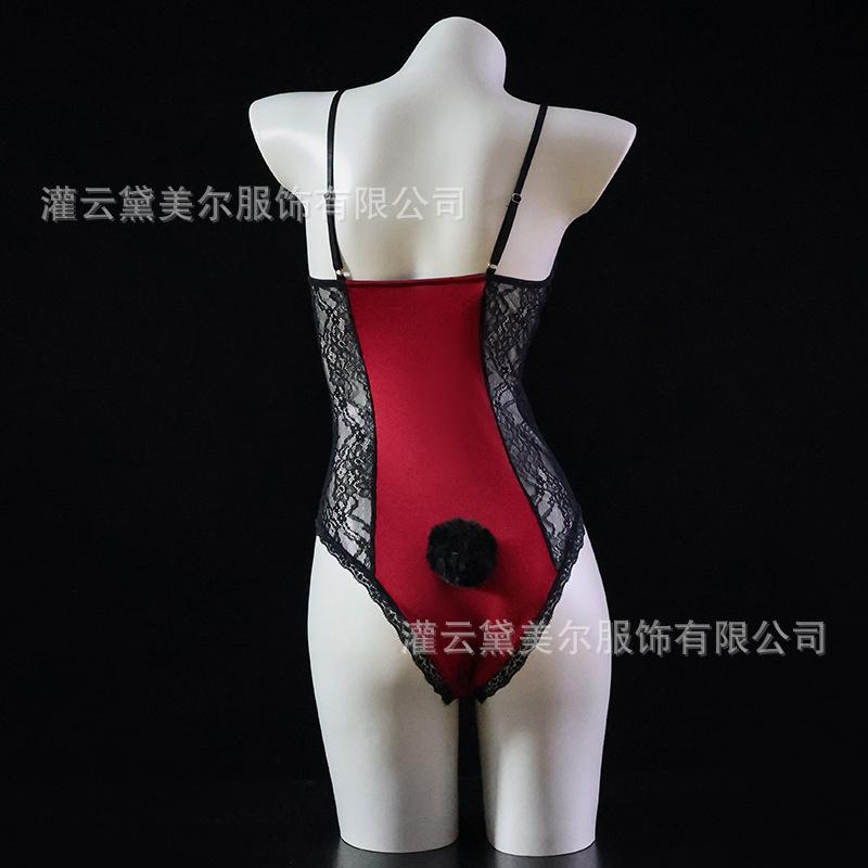 Sex Underwear Sexy Suspender Lace Seduction onesie Women's Pure Desire Lace-up Waist Uniform Pajamas 1118