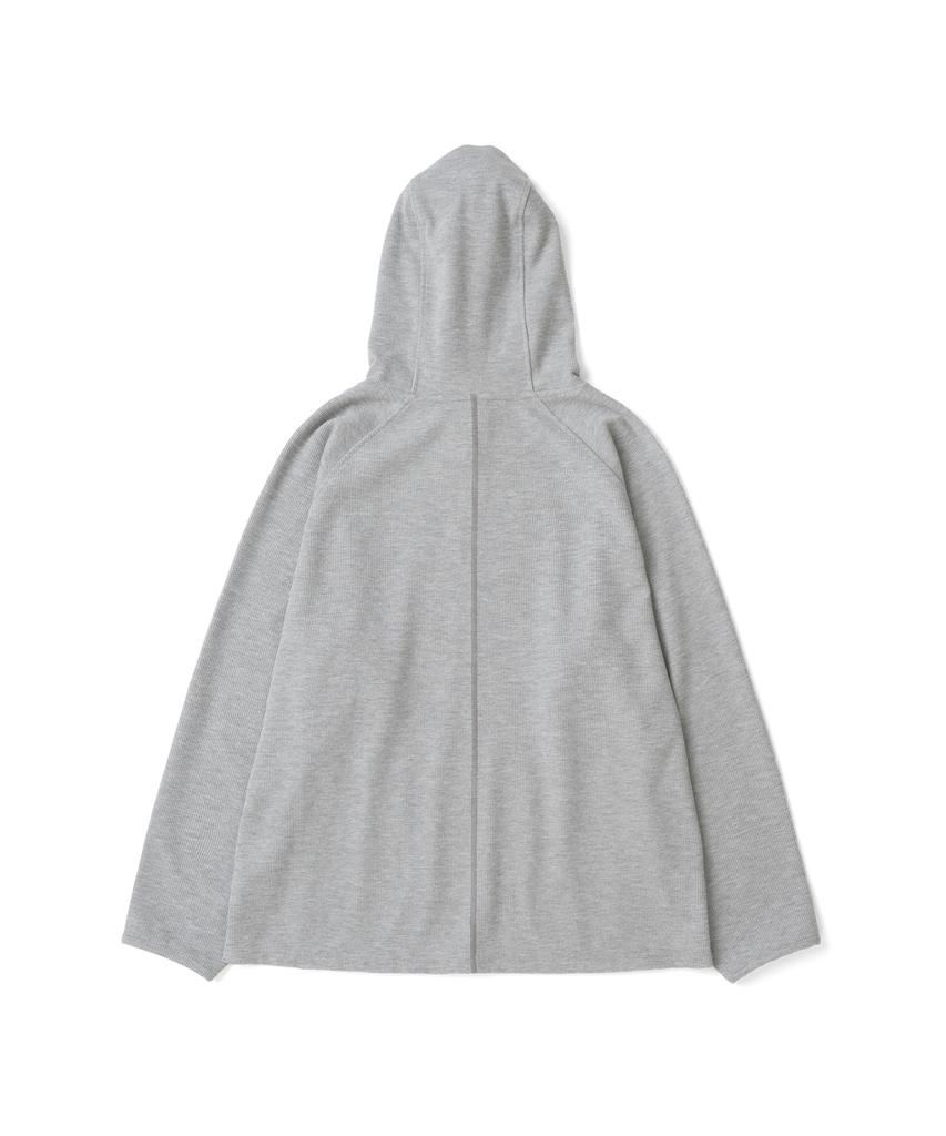 THE COLDEST MOMENT Tcm Stitch Cross Hooded Long Sleeve (Melange Gray)