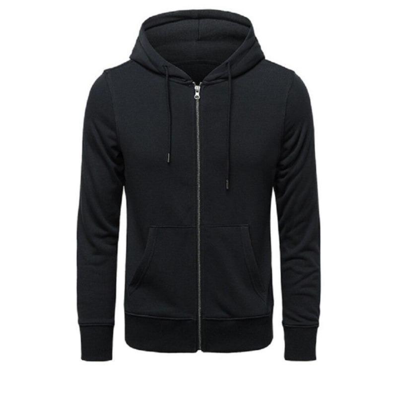 Autumn/Winter High Quality Fashion Zipper Hoodie Men's Solid Color Jacket High Street Zipper Hoodie Casual Loose Sportswear