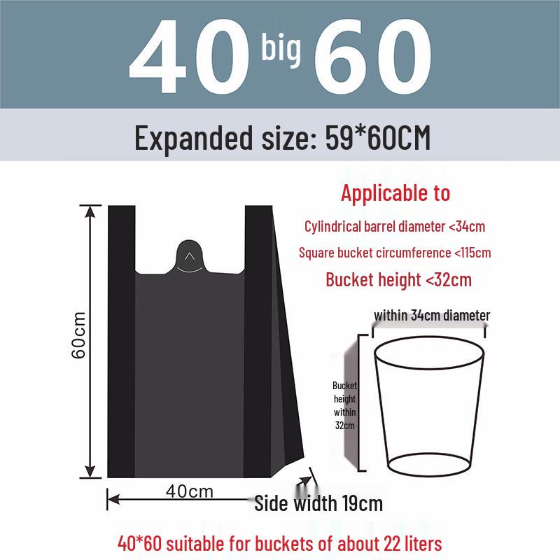 Large Black Heavy-Duty Kitchen Garbage Bags, Handheld Roll for Home and Office.