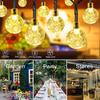 Solar String Lights Outdoor 60 Led Crystal Globe Lights with 8 Modes Waterproof Solar Powered Patio Light for Garden Decor