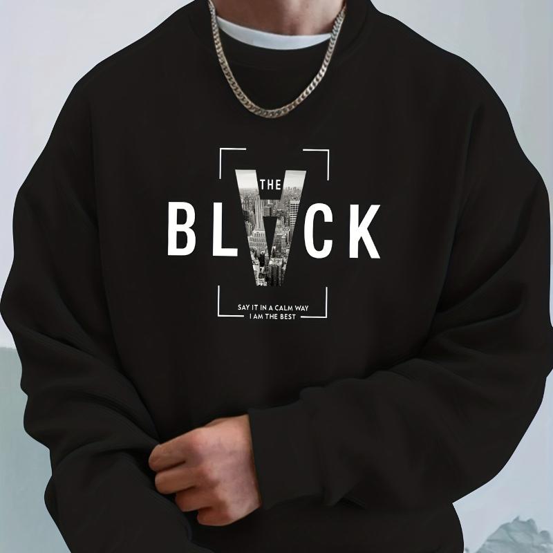 

Crewneck Sweatshirt with Easy On-and-Off Design XXL чорний