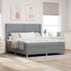 Box Spring Bed with LED Light Strips Light Gray 180 X 200 Cm Fabric