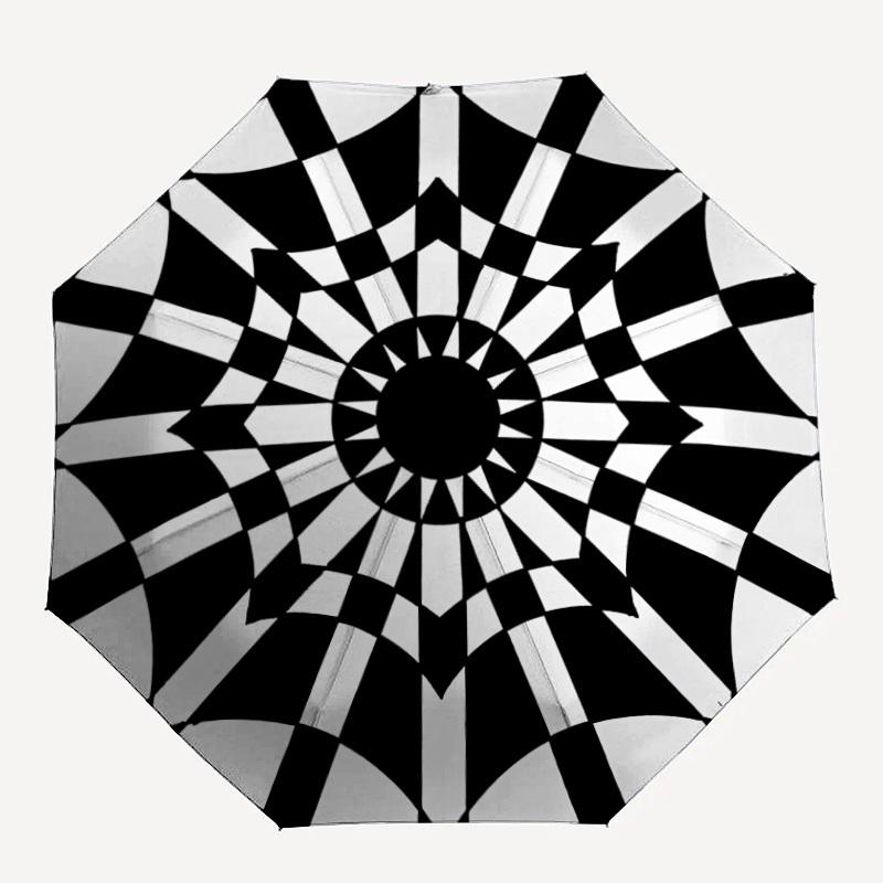 

1pc Optical Illusion Pattern Automatic Open/Close Umbrella, Compact Travel Umbrella, 8-Rib Sturdy Frame - Ideal Gift for Friends yy251118058