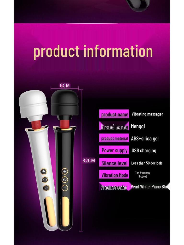 Wiederaufladbarer Großer AV-Vibrator für Frauen - Super Starker Mehrfrequenz-Masturbator.