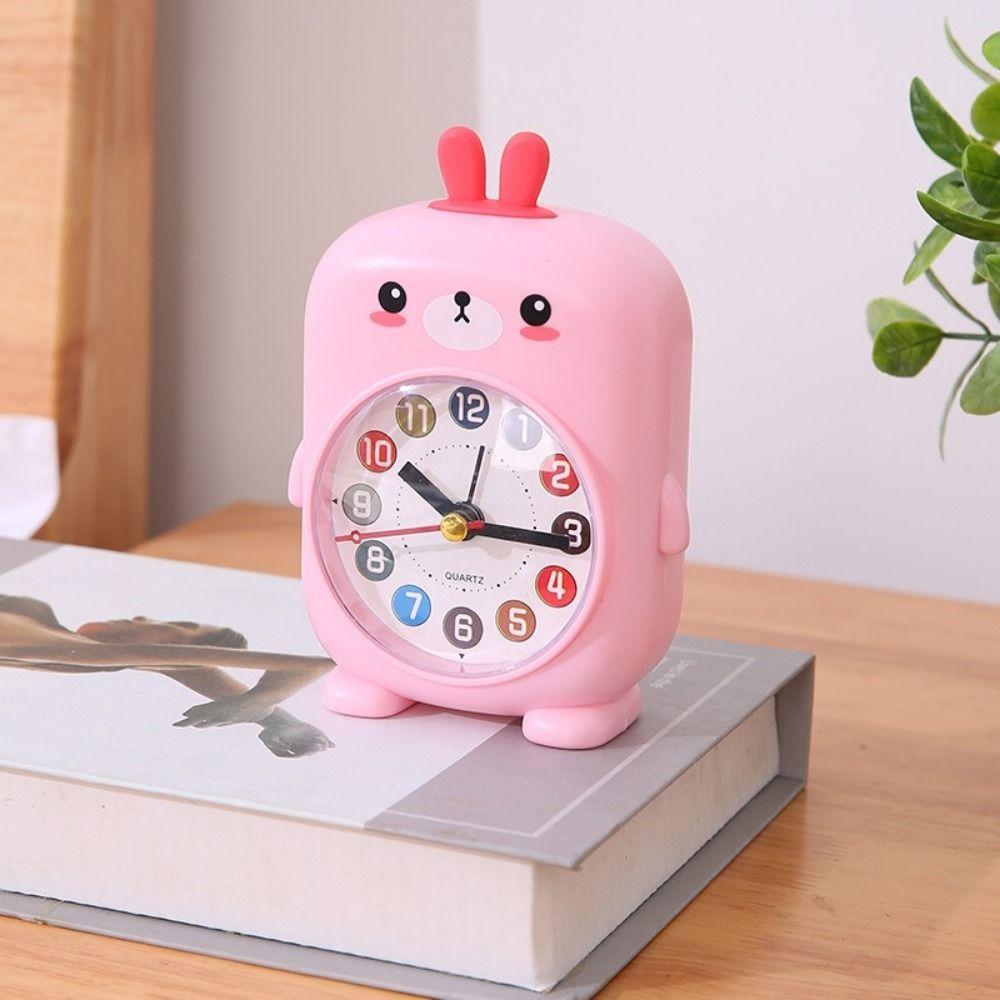 Funny Desktop Mute Clock Animal Pattern Small Desk Clock Creative Student Alarm Clock  Children's