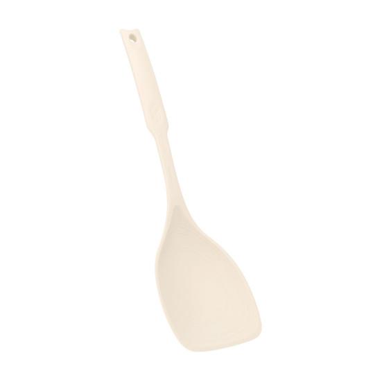Silicone Cooking Spoon with Deep Bowl And Measurement Mark for Mixing Serving Scooping Scraping Heat Resistant Kitchen Spatula for Non-Stick Cookware белый