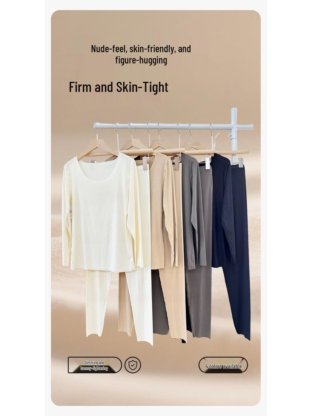 

Women s Autumn/Winter Seamless Brushed High Elastic Warm Base Layer Set L 90~125 lbs