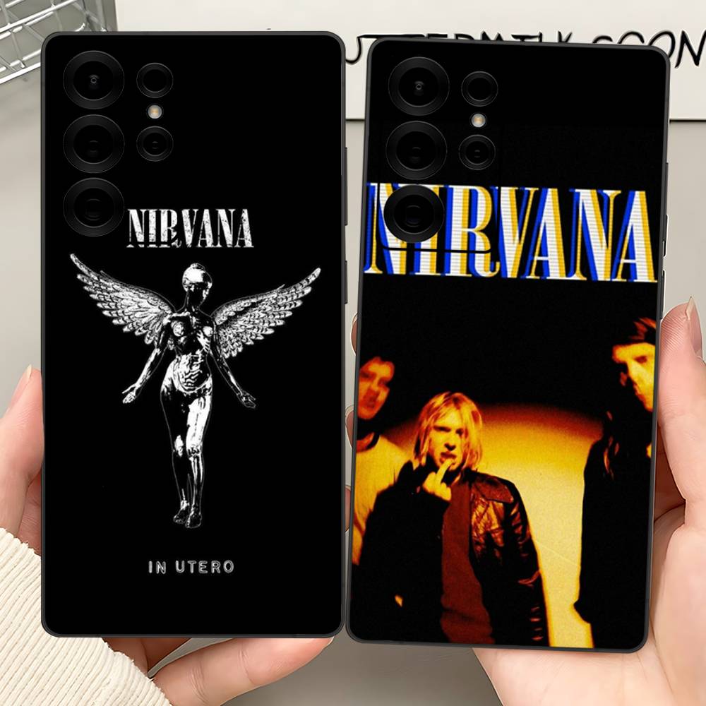 N-Nirvana Rock Band Phone Case For Samsung S 24 Fe 25 Ultra Plus 20 Lite 21 30 22 23 24 22 Ultra 5G Fundas