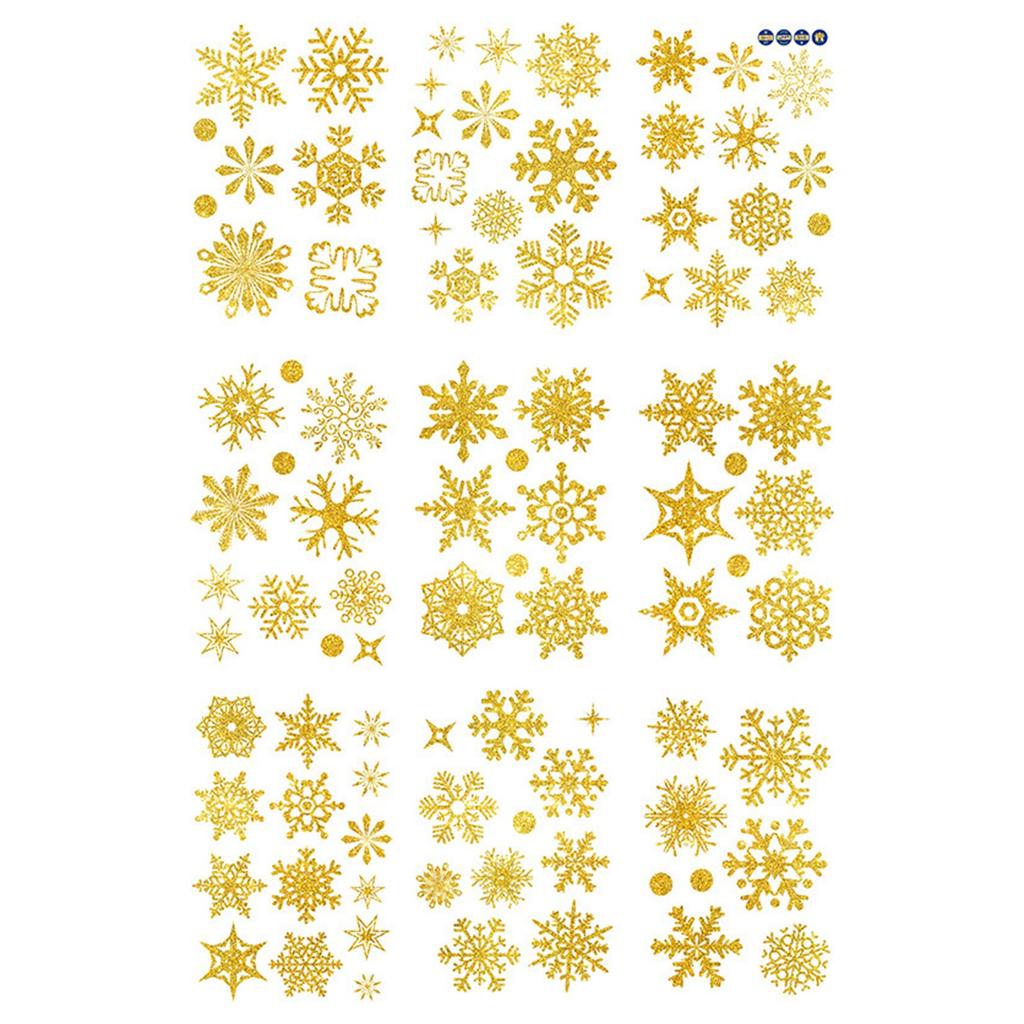 Single Side Sticker Gold Powder Snowflake Snowflake Window Sticker Wall Sticker
