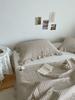 Sand Washed Cotton Quilted Bedspread Bedding Set 3pcs - Ruffle Design, Natural Plant Dyed Lightweight Summer Quilt for Home Deco