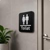 Herren und Damen Toilettenschild Spiegeloberfläche Acryl Dekorative Türplakette Rund Silber