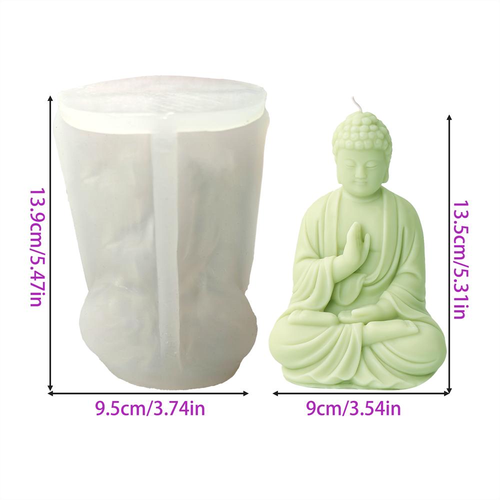 Molde de Silicona de Buda de Gran Tamaño Moldes para Cera de Velas Molde de Resina Yeso Hormigón Molde Decoraciones para el Hogar Jardín Molde Artesanal