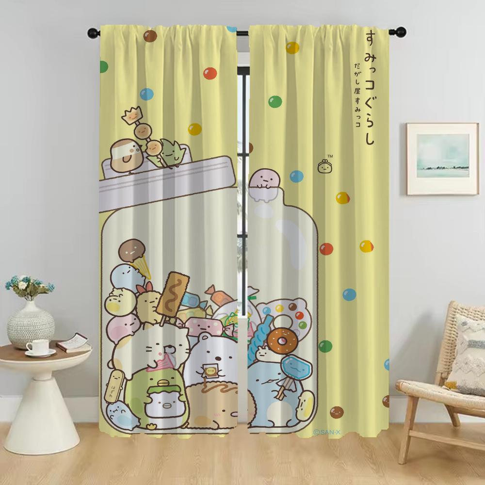 

Противомоскитные шторы 2 штуки Sumikko Gurashi Перегородка Оконная штора для комнаты 2 панели Хэллоуин Декорация Тюль для спальни W50xH70cmx2pcs
