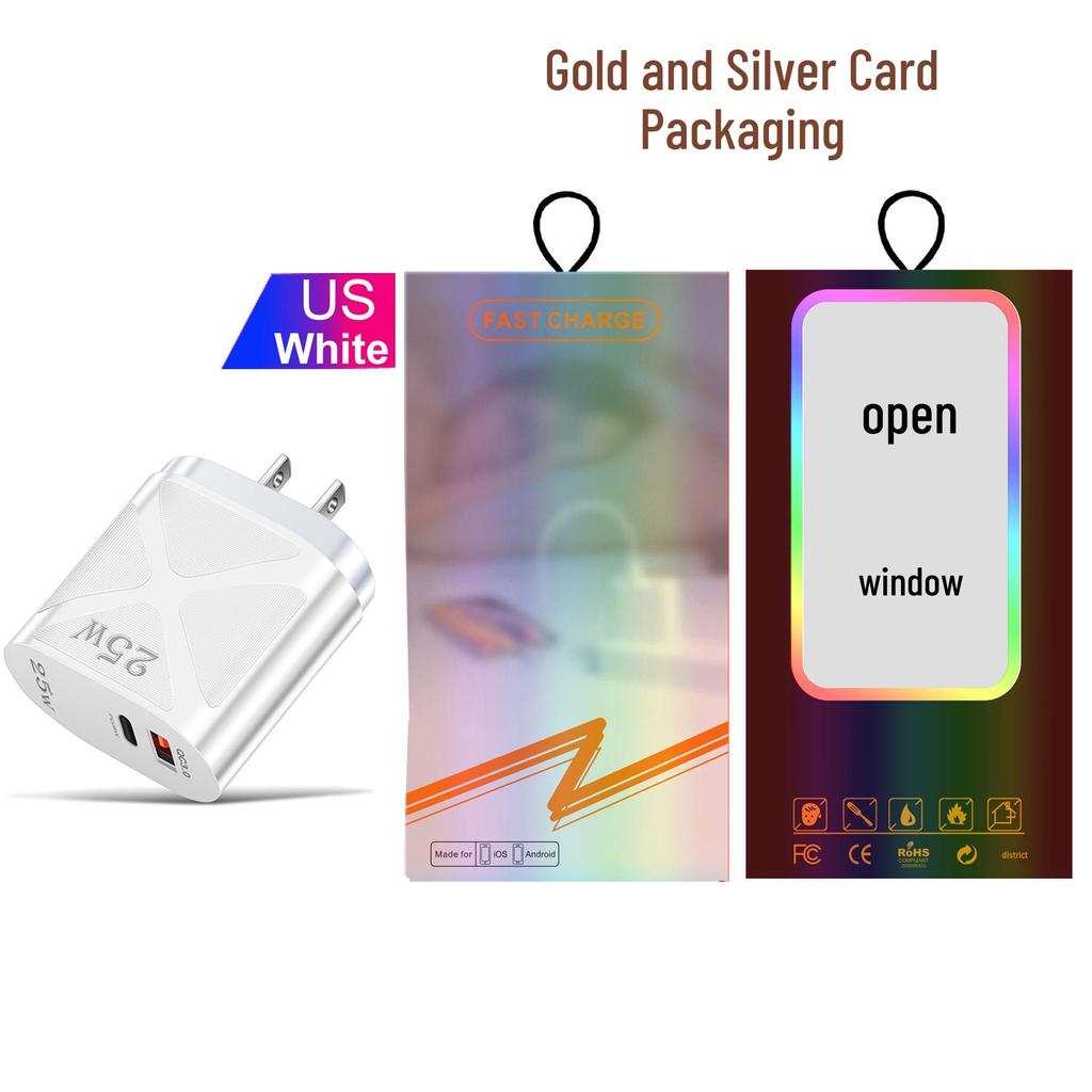 5V/9V/12V USB Travel Charger with US/EU/UK Specs, PD25W & QC3.0 Fast Charging