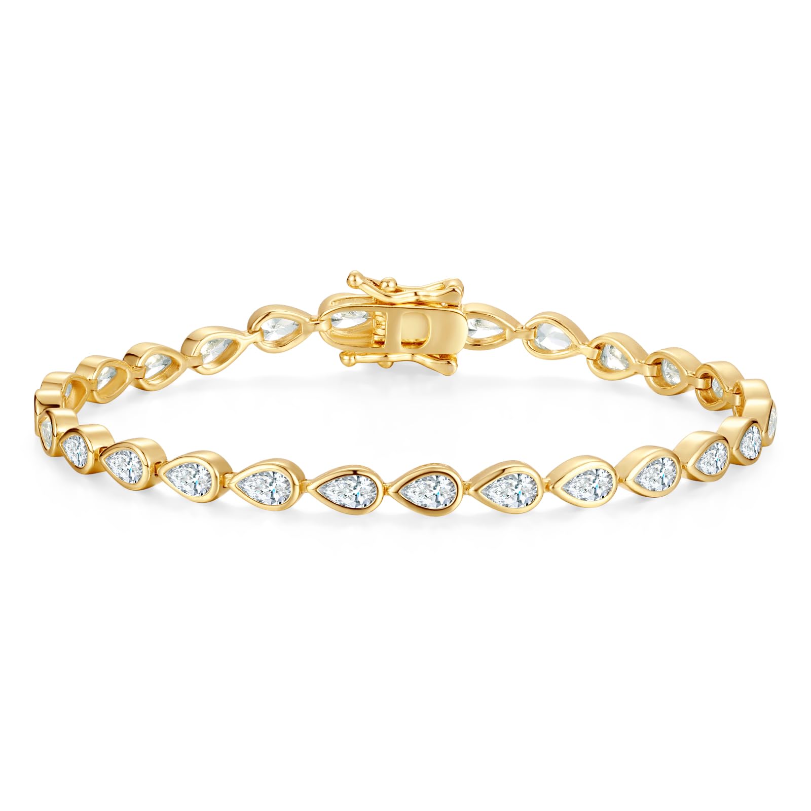 

FANCIME Bracelet for Men and featuring 3mm Cubic 18cm and Silver with Gold and Tennis A classic perfect as a gift for or any special Tearline Women, золотой