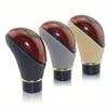 Manual Gear Shift Knob Accessory Wooden PU Universal Car Truck 5-Speed Stick Manual Transmission Lever Gear Selector