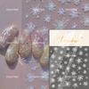 Silver White Snowflake Rhinestone Star Love Lace Winter Chic Snow Shiny Chic Delicate 5D Nail Art Stickers Manicure Decals