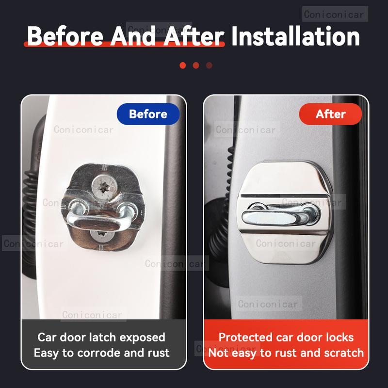 For CHANGAN UNI-V UNIV Accessories Car Door Lock Protect Cover Emblems Case Stainless Steel Decoration Protection