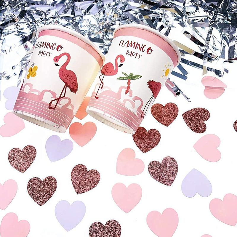 100pcs/bag Glitter Rose Gold Pink White Love Heart Confetti Birthday Party Table Decoration Engagement Wedding Party Supply