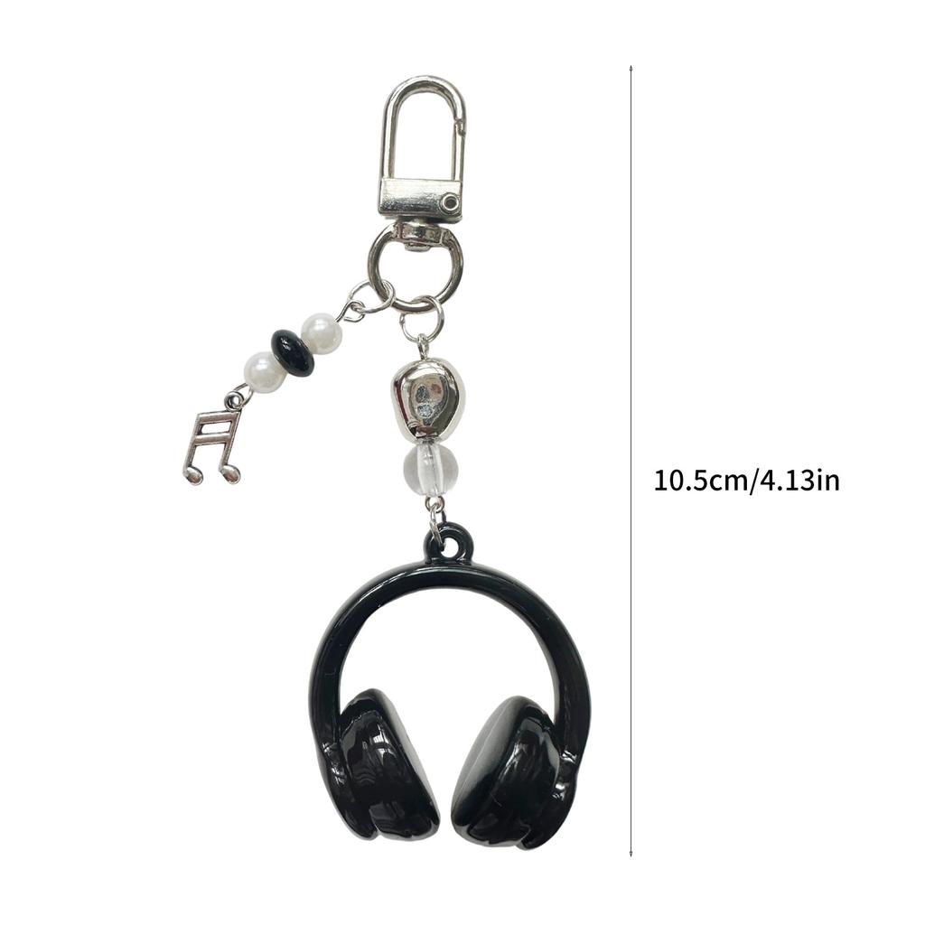 Trendiger Farbverlauf Kopfhörer Schlüsselanhänger Modischer Karabinerclip für Musikliebhaber Personalisierter Legierung Acryl Schlüsselanhänger