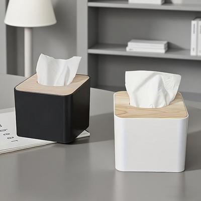 1pc/2pcs-Tissue Box Napkin Holder Case Paper Box Container Bamboo Cover Solid Wood Hotel Storage Box Home Table Decoration