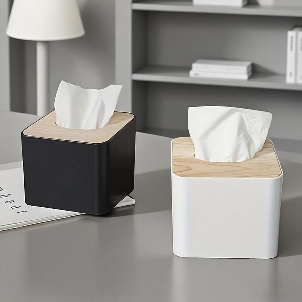 1pc/2pcs-Tissue Box Napkin Holder Case Paper Box Container Bamboo Cover Solid Wood Hotel Storage Box Home Table Decoration