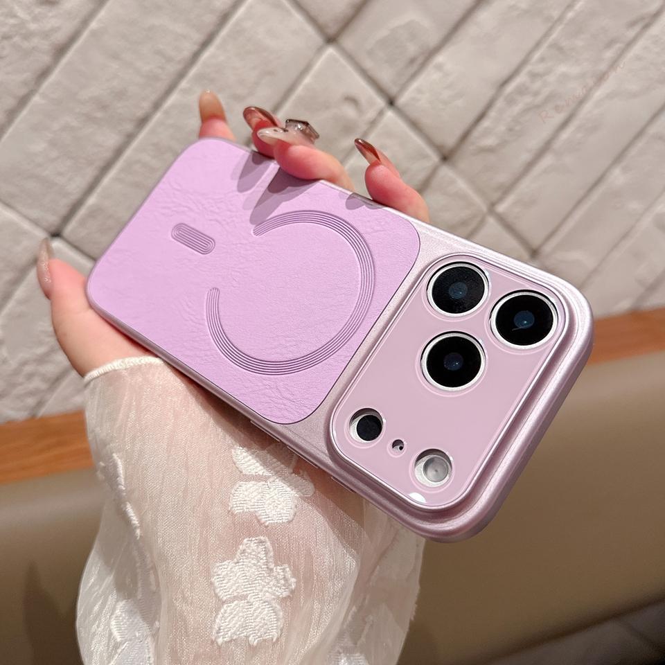 Official Leather Magnetic Phone Case For iPhone 17 Air 15 14 13 16 17 Pro Max 14 15 16 Plus Magsafe Protector Shockproof Cover