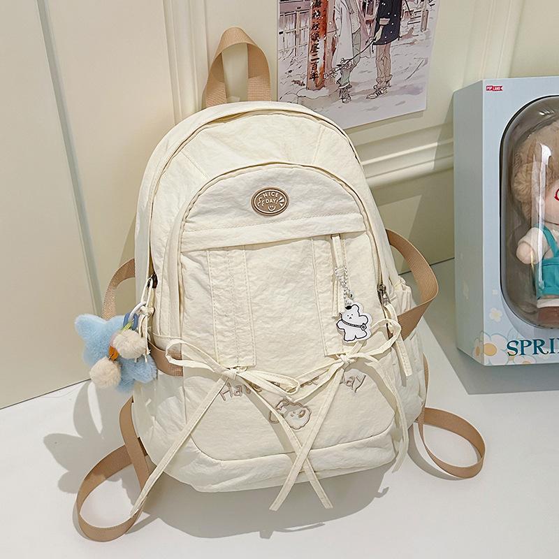 Campus Versatile Student School Bag Female Junior High School Student Cute Large Capacity Computer Backpack High School Student Casual Backpack Tide