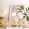 Castiçal de Vidro Transparente Canelado para Aromaterapia e Decoração de Fotografia