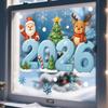 2026 Christmas Window Stickers Santa Claus Snowflake Reindeer Pattern Glass Xmas Decals Holiday Decor