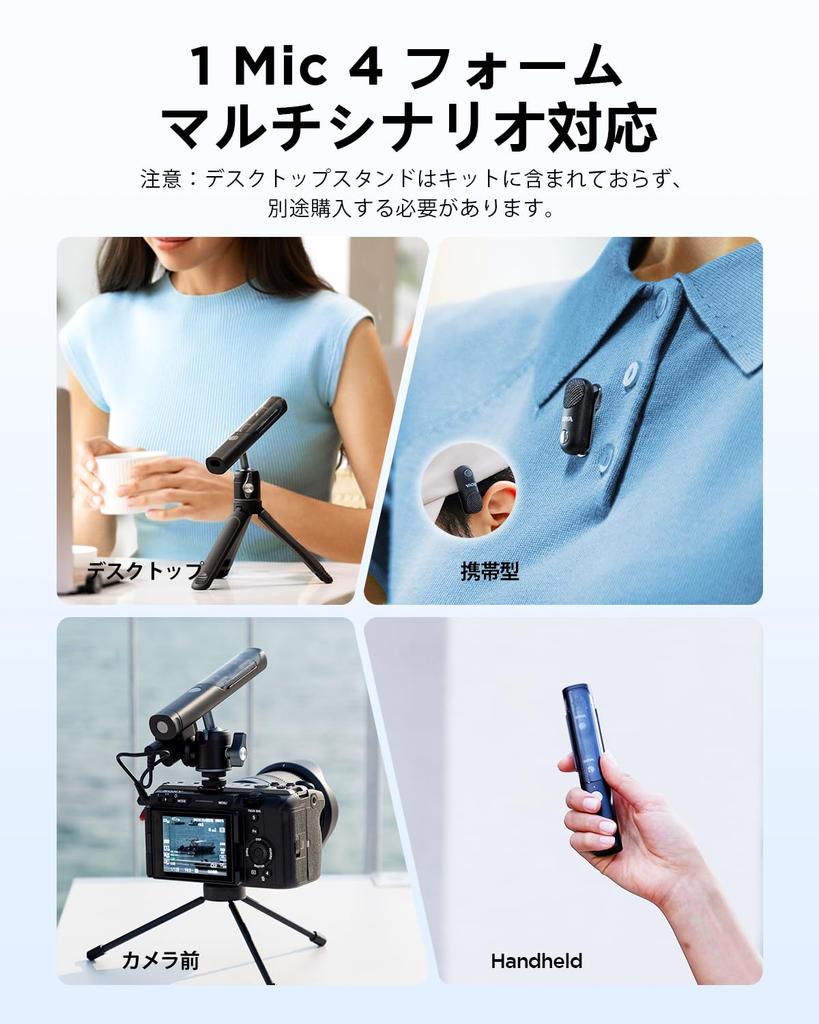 Boya Magic-02 Wireless Lavalier Microphone 4-in-1 Mini Pin 30 Hours Continuous Use 100m Range AI Noise Reduction Compatible with Android iPhone Camera