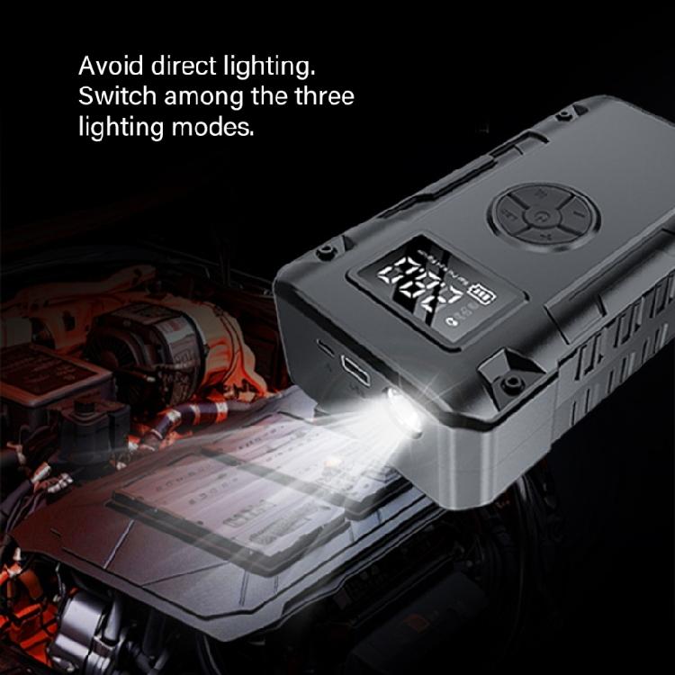 150PSI Portable Air Compressor Vehicle Motorcycle Tire Inflator Pump Digital Display Pressure Gauge Detect with LED Lamp