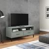 VidaXL TV Stand with Metal Legs Grey Solid Pine Wood OSLO, TV Unit, Media Cabinet, HiFi Cabinet, TV Unit 351025