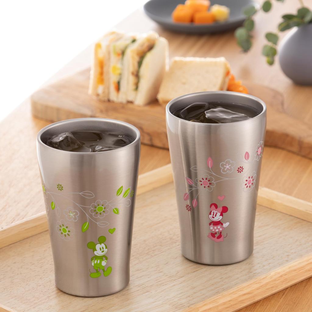 maebata Tumbler Cup Disney 280ml Stainless Steel Vacuum Insulated Keeps Hot and Cold Condensation Prevents Condensation Boxed Gift Present 65088