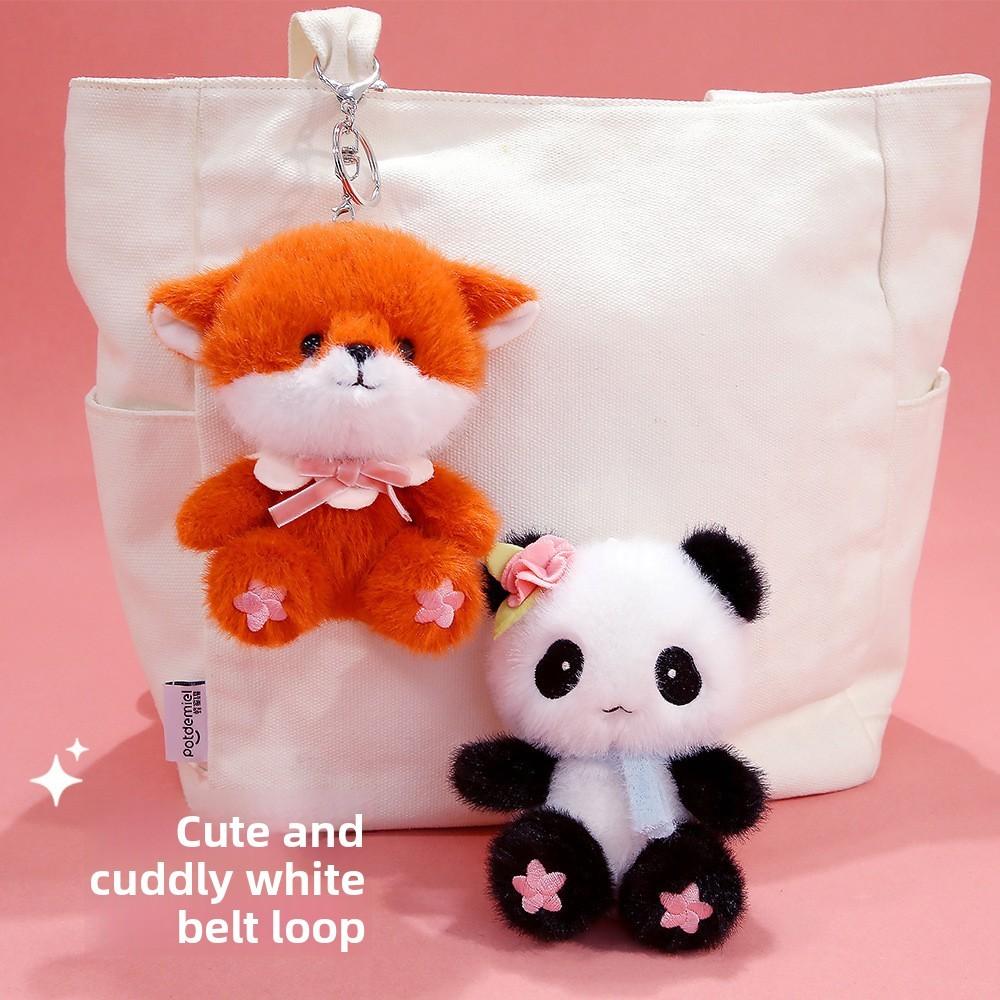 Cute Animal Plush Toy Keychain With Polyester Fiber Filling For Backpack Accessory
