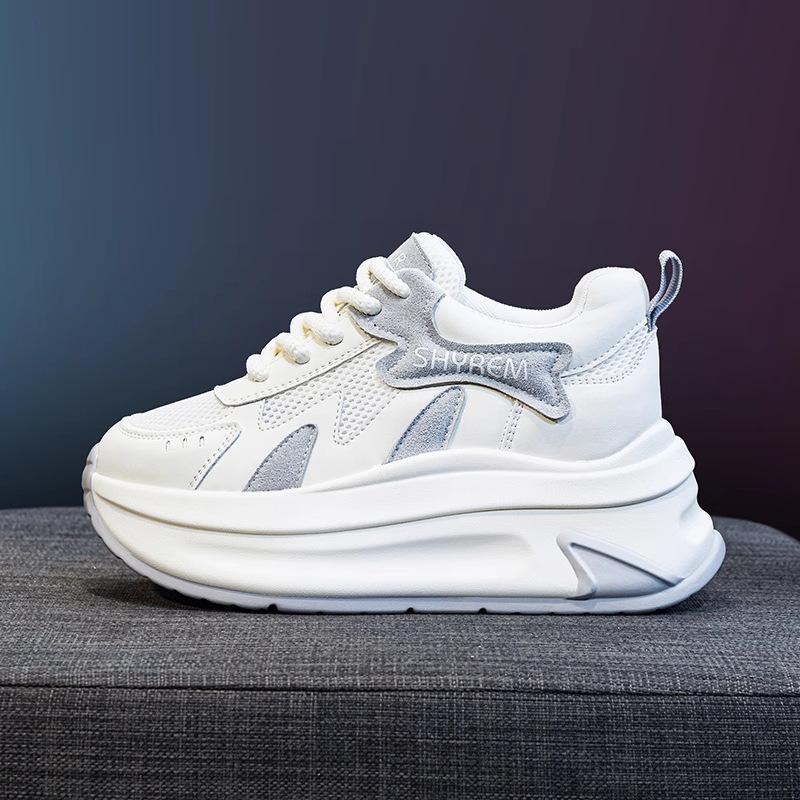 

8Cm inner height increase dad shoes women s 2025 summer new thick-soled breathable casual little white shoes single-net Forrest Gump shoes 35