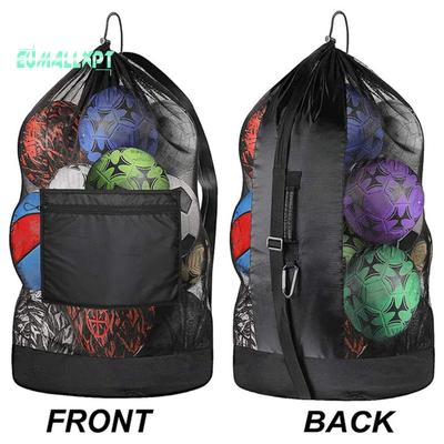 Sports Ball Bag with Adjustable Shoulder Strap Large Capacity Basketball Volleyball Drawstring Storage Mesh Bag Sports Supplies