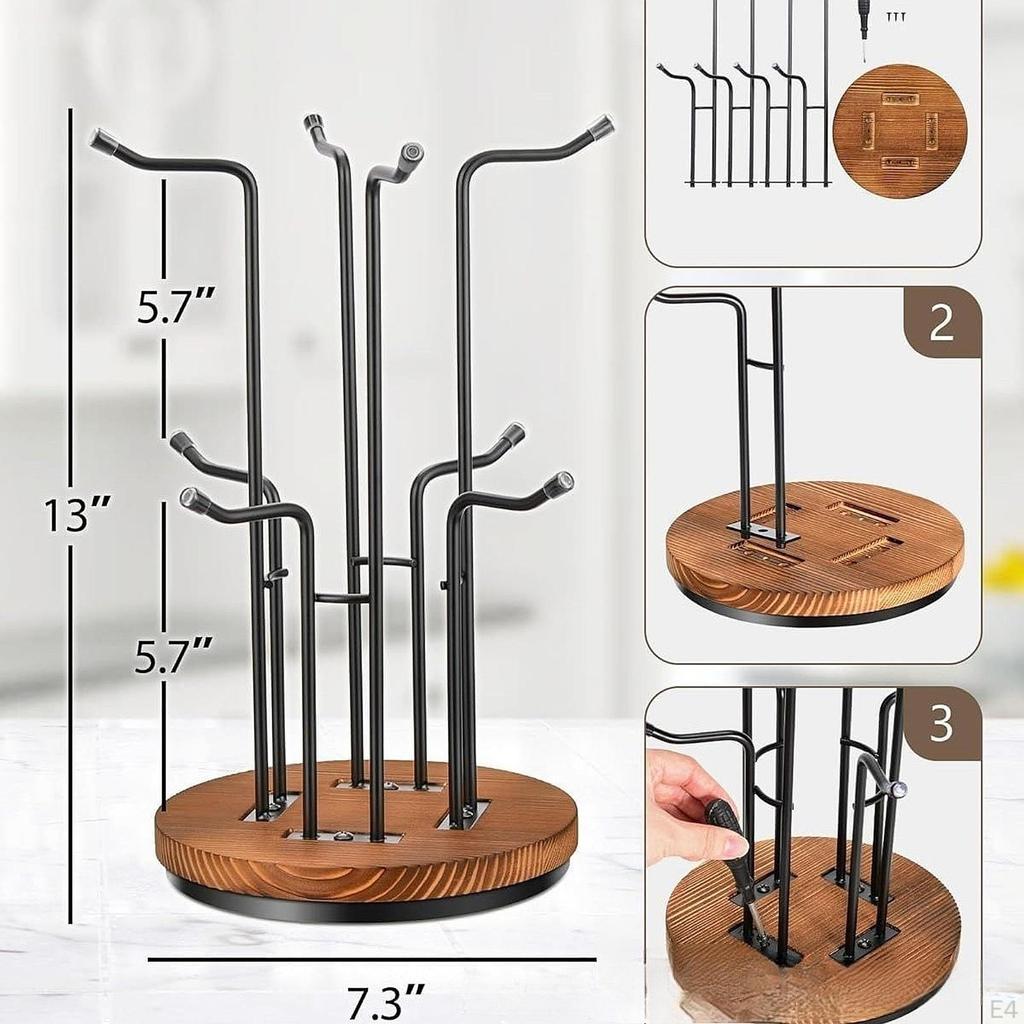 Coffee Cup Holder Mug Hanger Display Metal Rack Tree for Countertop Living