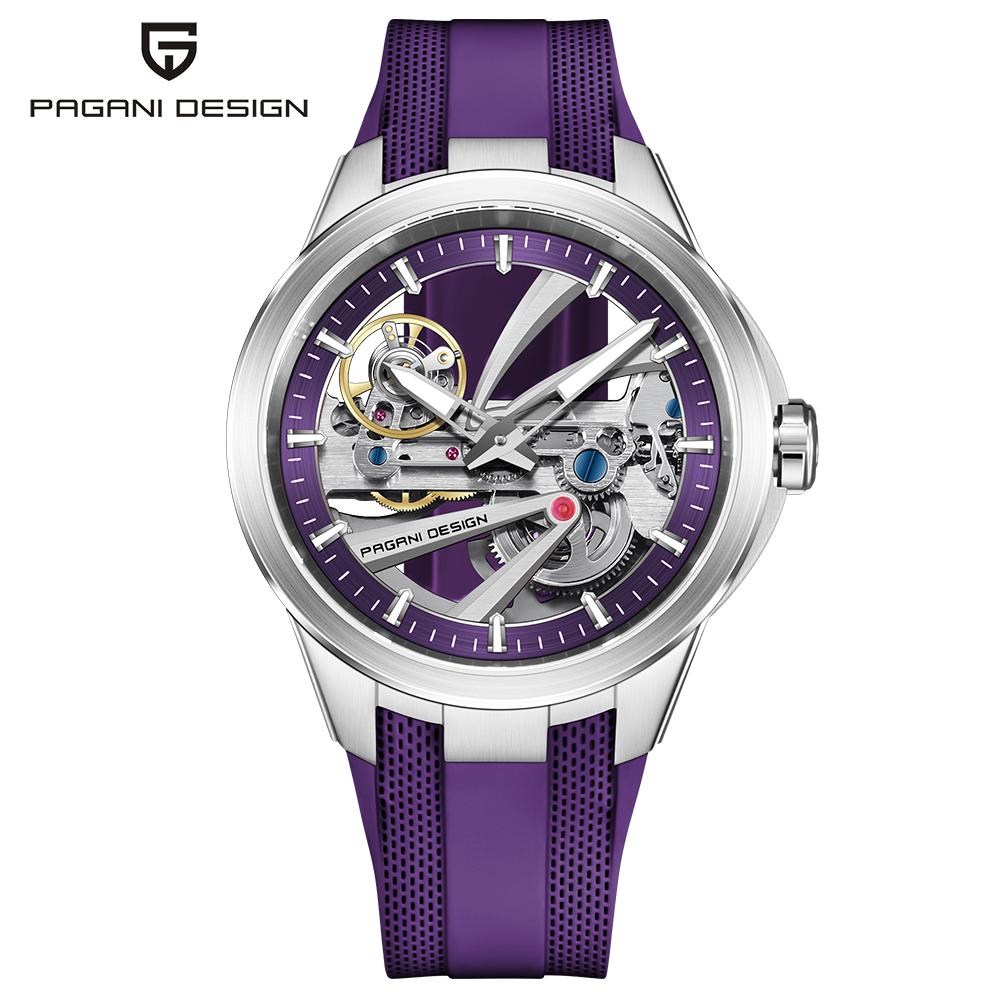 Pagani Design Men's Skeleton Hollow Automatic Mechanical Watch Luxury Sapphire Glass Stainless Steel Sports Watch Men's