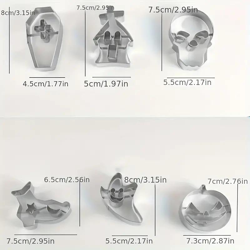 Halloweenská forma na sušenky Forma na sušenky s cukrovou polevou Nerezová forma na vykrajování sušenek Lebka Dýně Forma na dort Pečicí náčiní