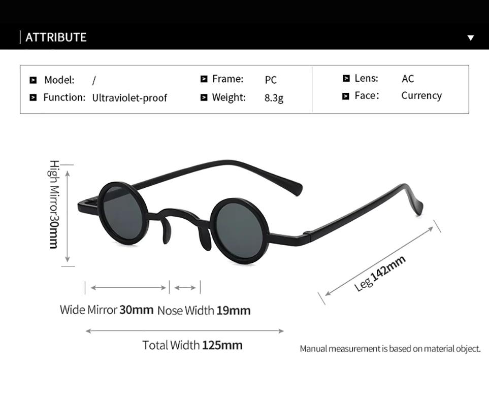 Rock Punk Man Sunglasses Classic Vintage Small Round Sunglasses Women Wide Bridge Metal Frame Black Lens Eyewear Driving Glasse