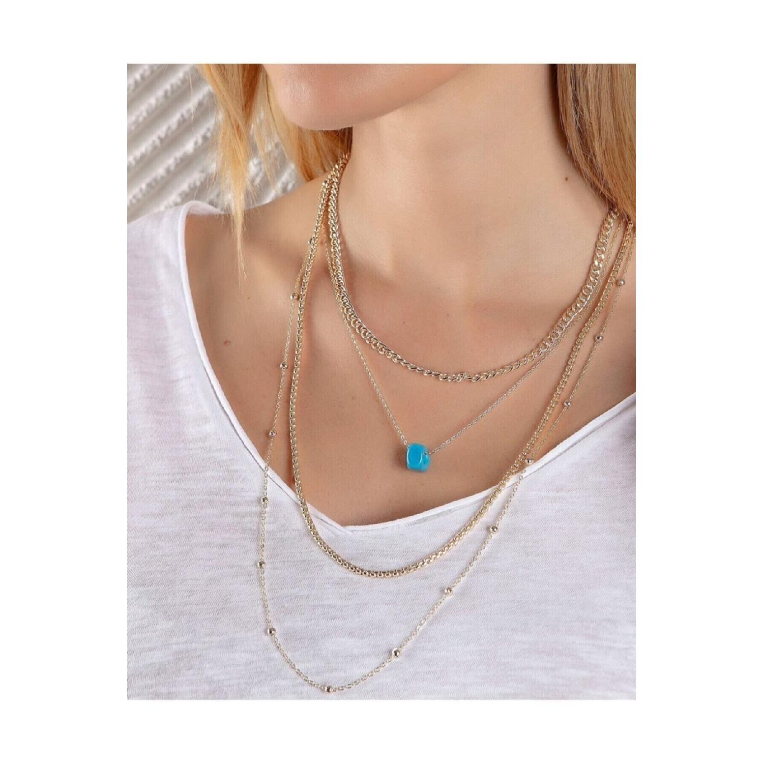 

Golden Yellow Bodrum Bead Detailed Multiple Necklace золотой