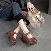 Fashion GKTINOO Handmade Retro Women Shoes Genuine Leather Sandals Hook & Loop 2025 New Spring Summer Hollow Platform Wedges Sneakers
