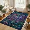 Cosmic Dragon Phoenix Theme Soft Crystal Velvet Rug Custom Name & Text Print Non Slip Floor Rug for Bedroom Living Room