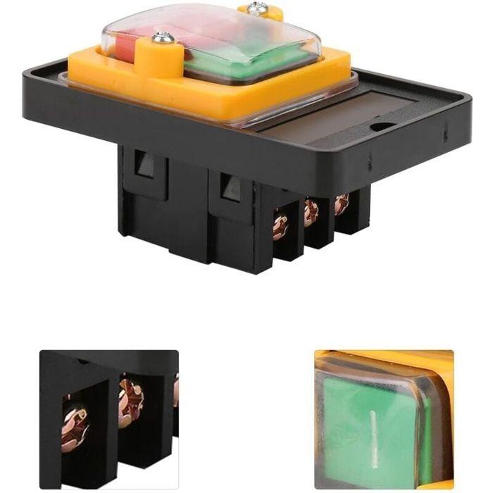 Commutateur à Bouton Poussoir, AC220V / 380V 10A Bouton Poussoir Étanche Interrupteur Sécurité Interrupteur à Bouton-Poussoir