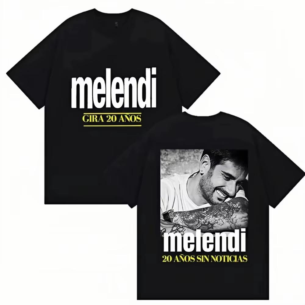 2026 Rapper Melendi Tour Album Graphic T Shirt Mens Retro High Quality Cotton Tshirts Hip Hop Clothing Tshirt Streetwear